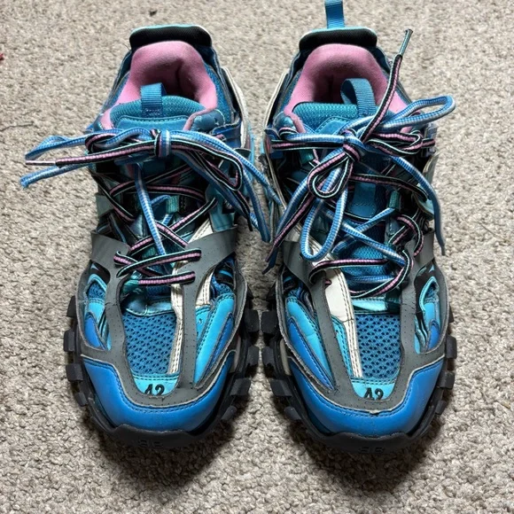 Balenciaga Blue and Pink Men's Sneakers - Picture 2 of 7